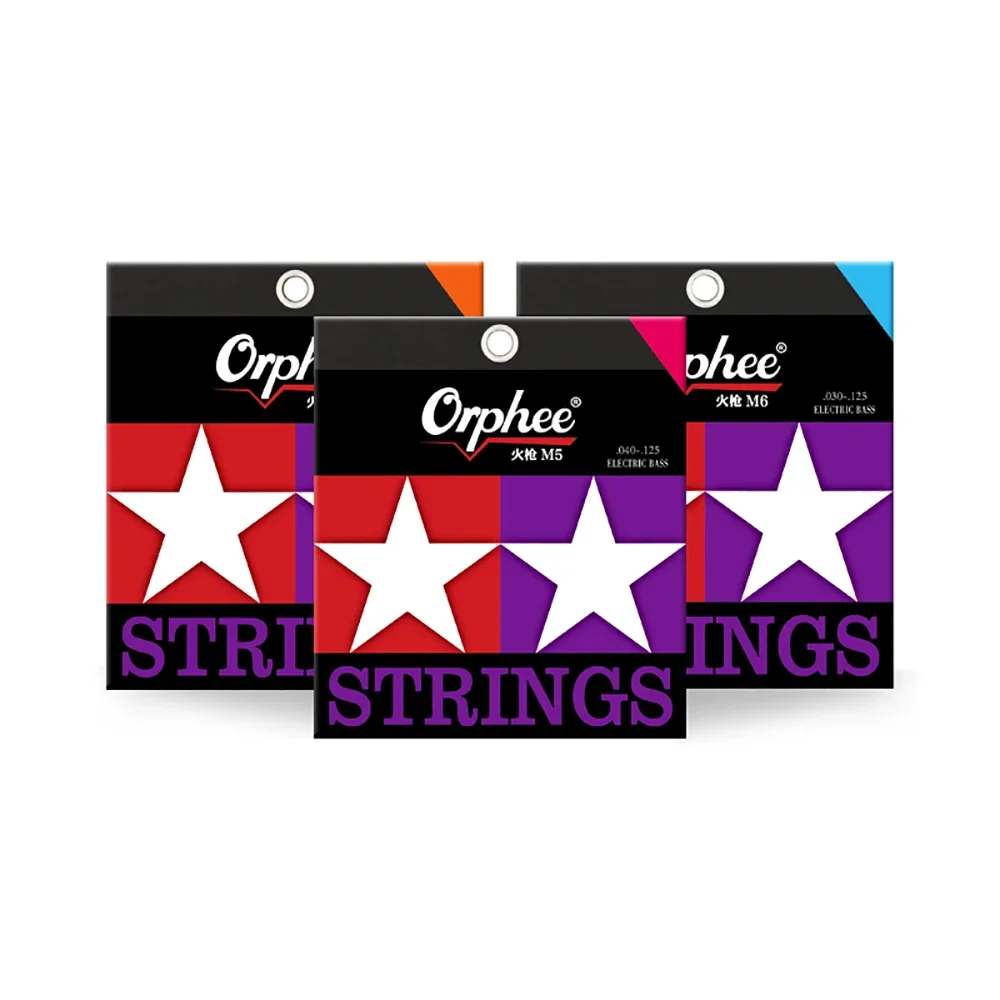 

Orphee M Series Electric Bass Strings for 4/5/6 Strings String Instrument Accessories Bass Hexagonal Core 100% Nickel Strings