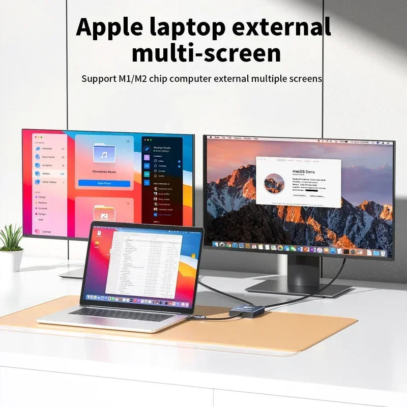 Acasis HDMI Docking station Splitter Display Expander HDMI To Type-C For Mac OS M1 M2 M3 Windows 2 HDMI To Display Displaylink