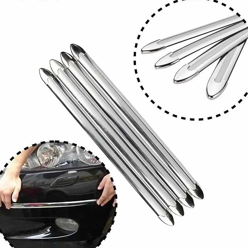 4-Pack Universal Car Bumper Guards - Chrome Anti-Scratch Strips for Front and Rear, SUV Edge Protectors