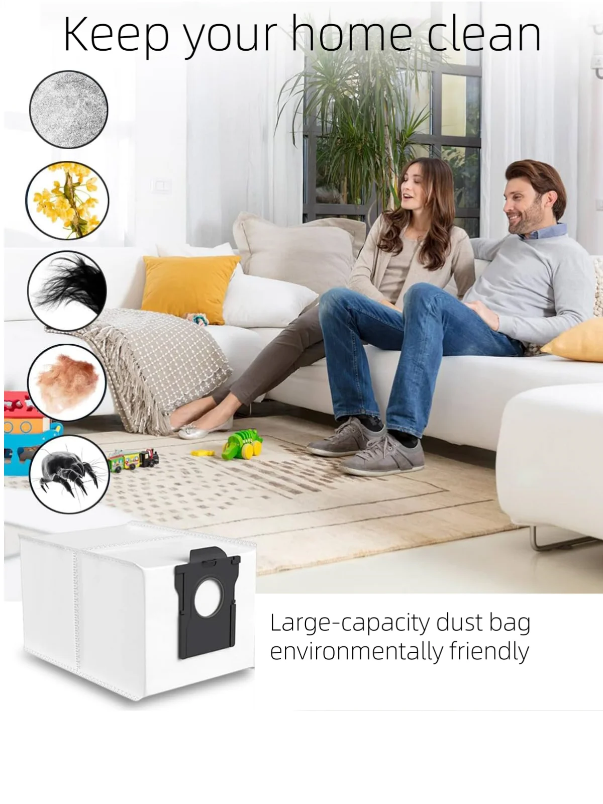 Dust Bags Fit for Dreame X30 Ultra / X40 Ultra / X50 Ultra Robot Vacuum Cleaner