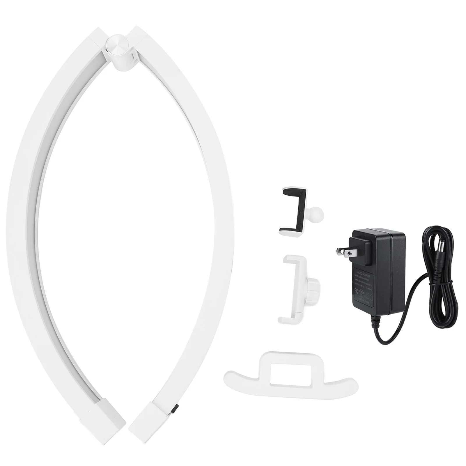 

22-дюймовая настольная лампа для ногтей в форме полумесяца, 20 Вт, энергосберегающая настольная лампа, сенсорная панель управления, складная лампа для ухода за лицом, маникюра