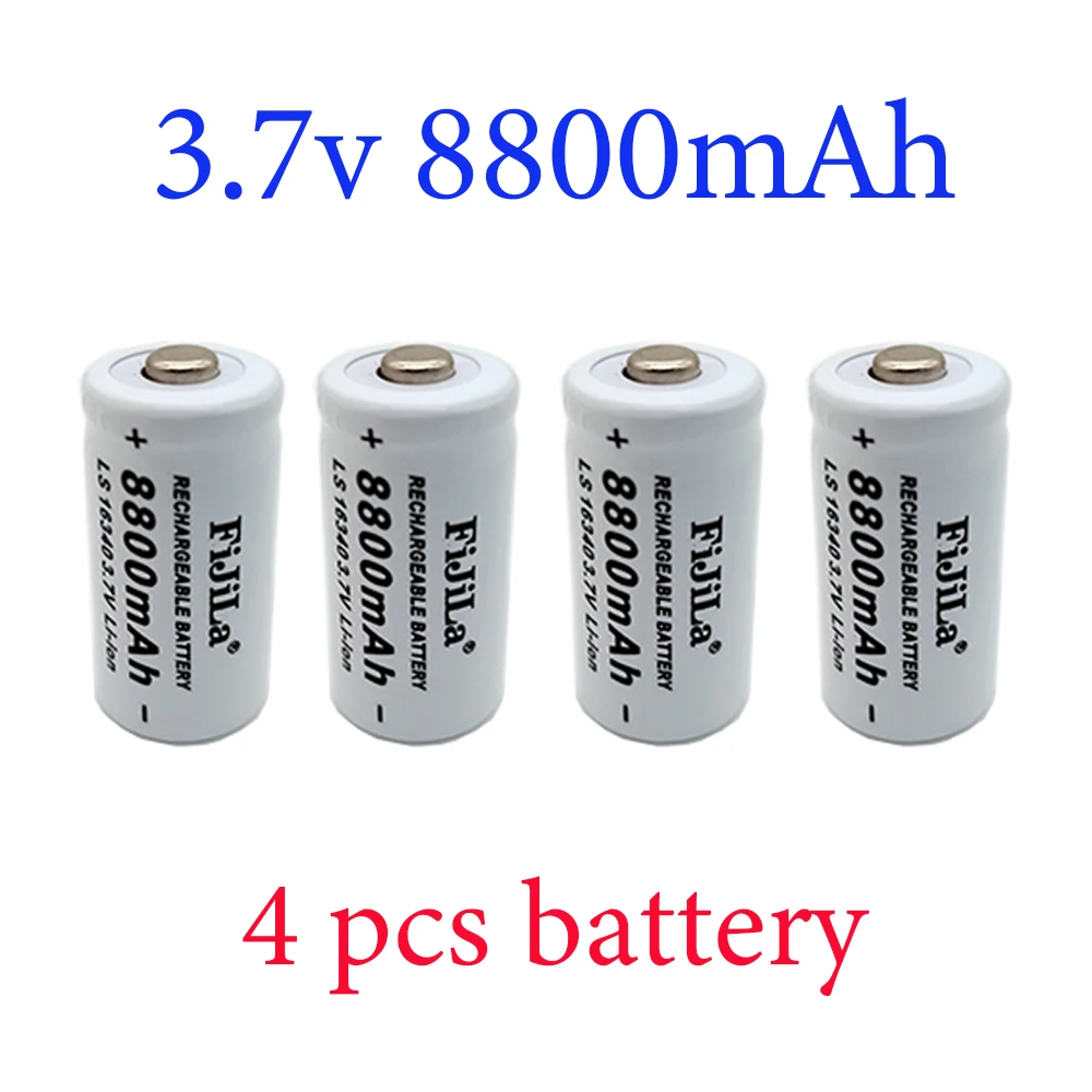 Cylindrical battery 16340 Battery CR123A 8800mAh 3.7V Li-ion Rechargeable Battery 16340 Charger diy battery