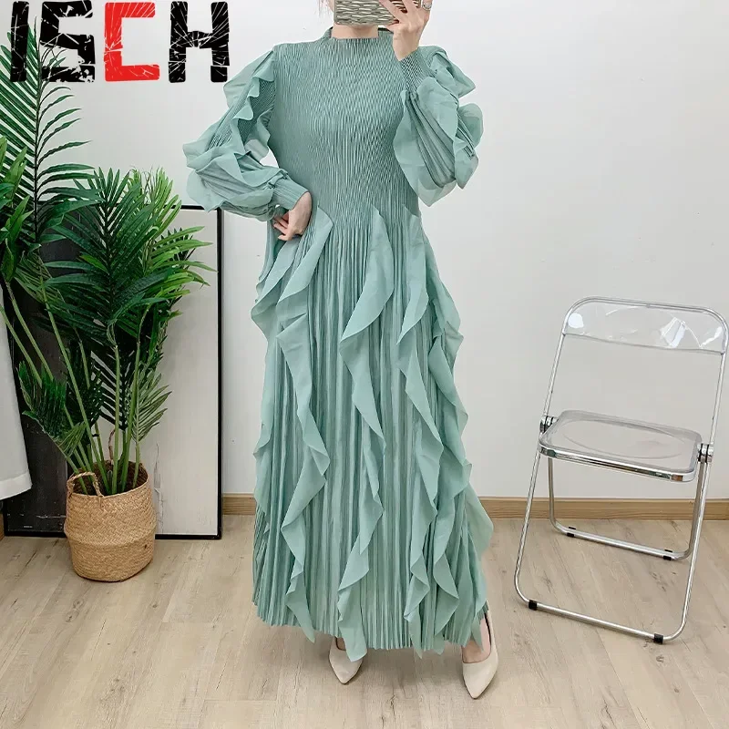 

Pleats Pleated Dresses 2024 Fall New Heavy Duty Piece Piece Dresses Sub Long Out Single Long Dresses Foreign Women Loose Women