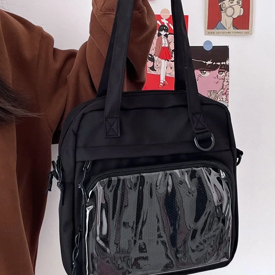 Borsa JK per scuola superiore giapponese donna Kawaii Itabag con badge borsa a tracolla per piatto espositore borse e borsette da donna Ita Bag Bolso