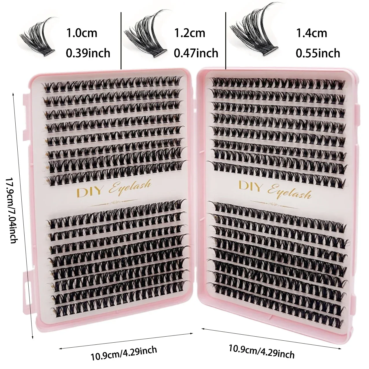 ขนตาปลอมแบบ DIY 640 ชิ้น 40P 80P ขนตาแบบกลุ่ม ดูเป็นธรรมชาติ ขนตาแบบเส้นบาง 10-14 มม. แบบงอน D