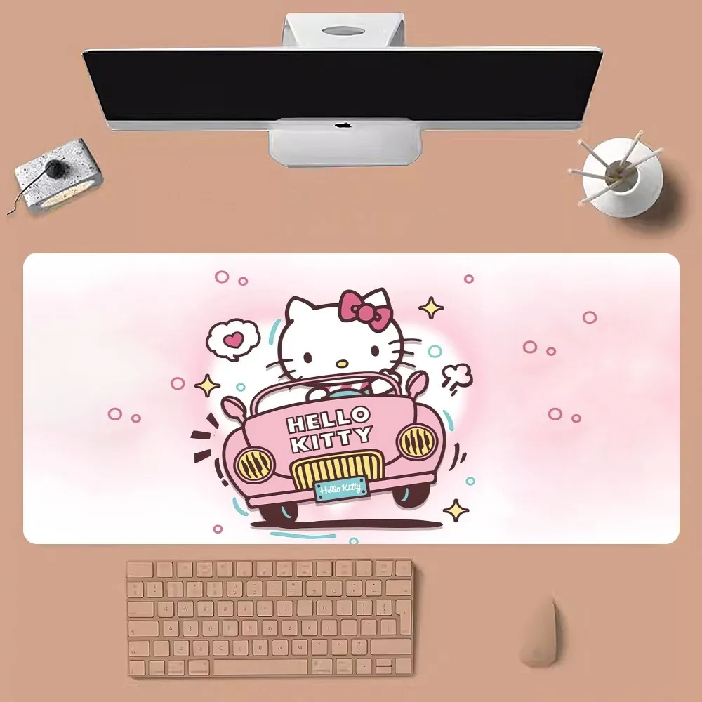 Hello Cute Kitty Mousepad Large Gaming Compute Gamer PC Keyboard Mouse Mat