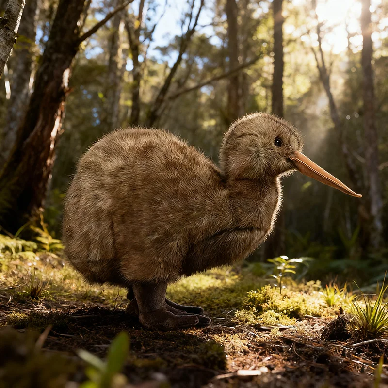 

25CM Soft Realistic Simulation Kiwi Bird Stuffed Animal Plush Toy Cute Cartoon Lifelike Bird Kid Accompany Sleeping Hugging Gift