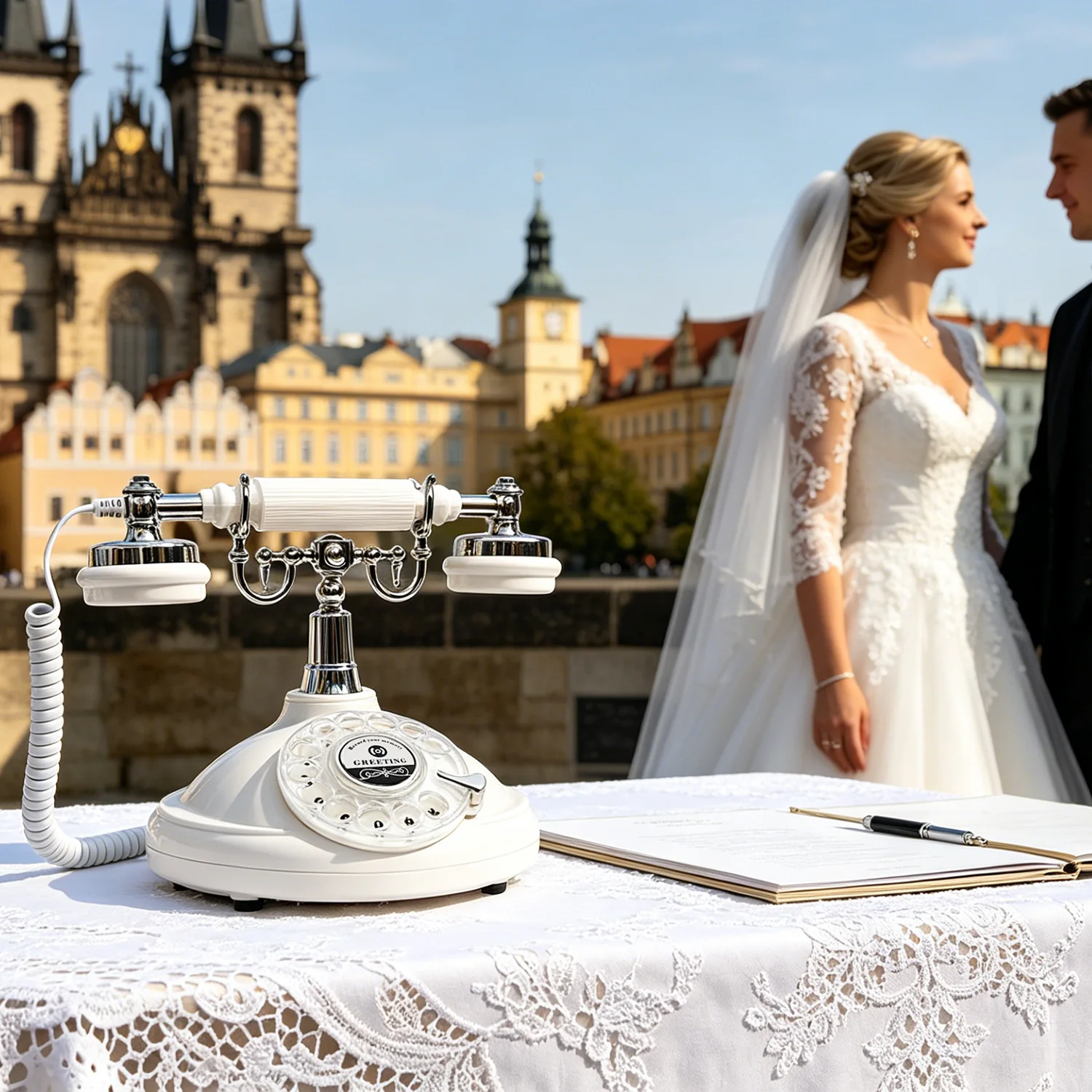 Sprach-Gästebuch-Telefon für Hochzeiten, Vintage-Drehscheibentelefon mit Aufnahmefunktion, Anpassbare Nachrichten für Hochzeit, Geburtstag, Party – Detail 10