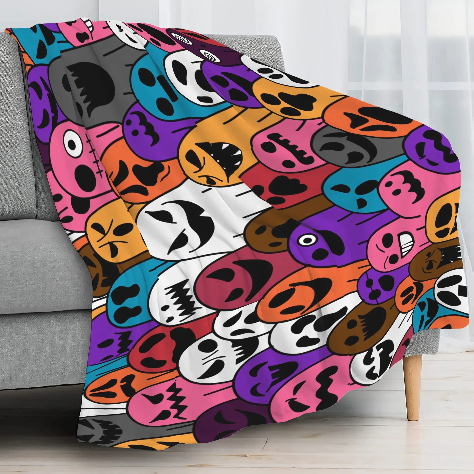 بطانية الفانيلا المرحة ناعمة ودافئة، مثالية للأرائك والأسرة والمكاتب والسفر #4