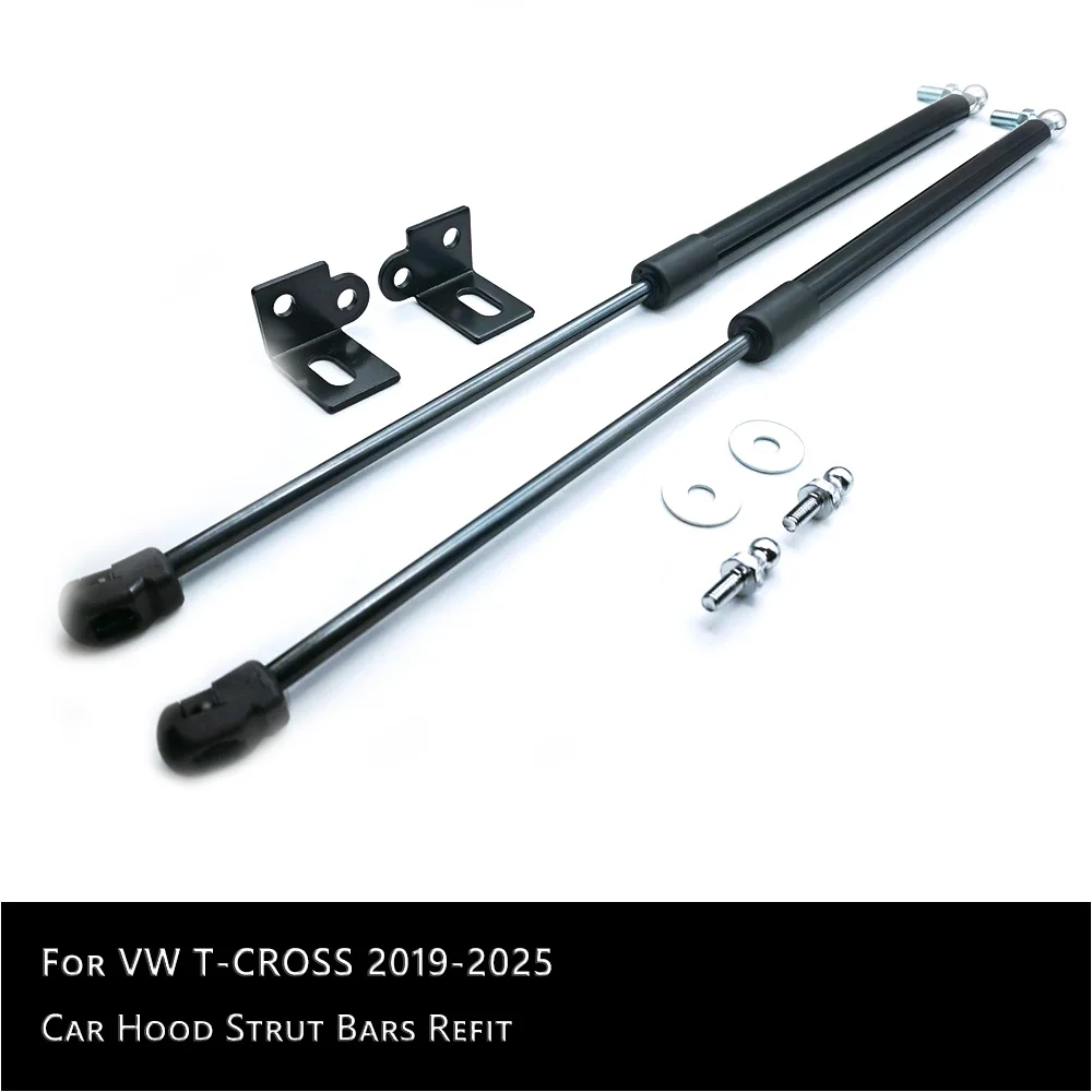 Car Bonnet Cover Hood No Drilling/Welding Support Spring Shock Bracket Strut Bars Hydraulic Rod for VW T-cross Tcross 2019-2025