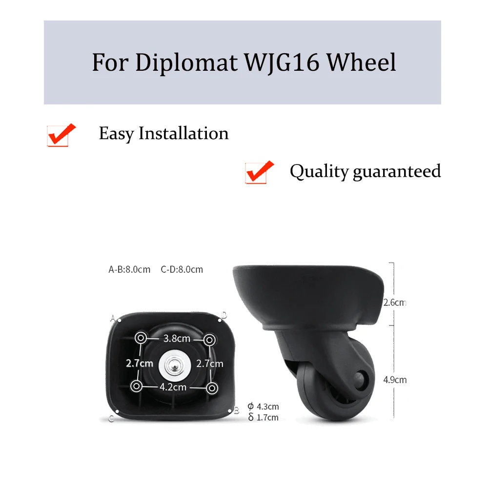 

For Diplomat WJG16 Universal Wheel Replacement Trolley Case Luggage Pulley Silent Smooth Shock Absorbing Accessories CasterWheel