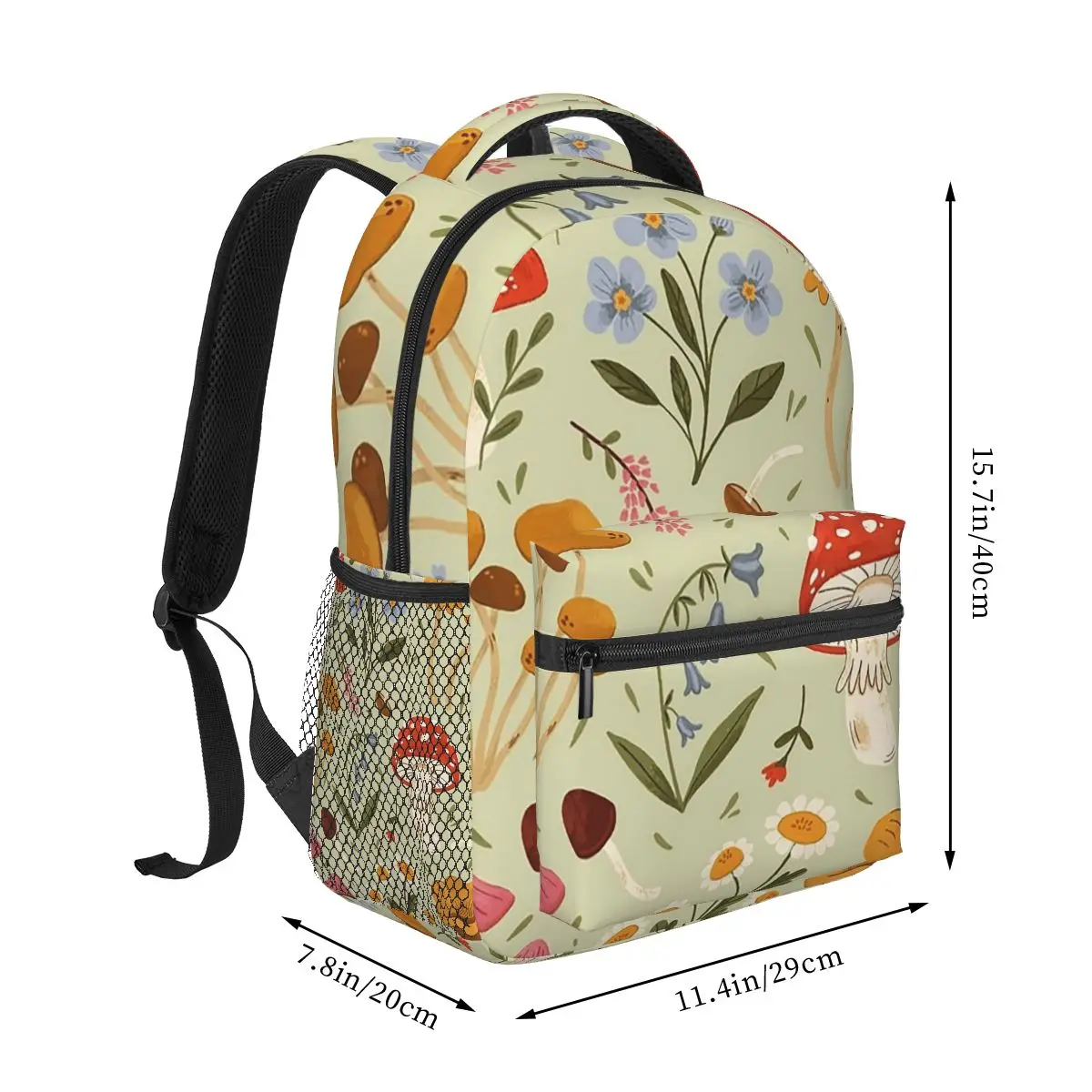 Mushrooms And Wildflowers Backpacks Boys Girls Bookbag Children School Bags Cartoon Laptop Rucksack Shoulder Bag Large Capacity