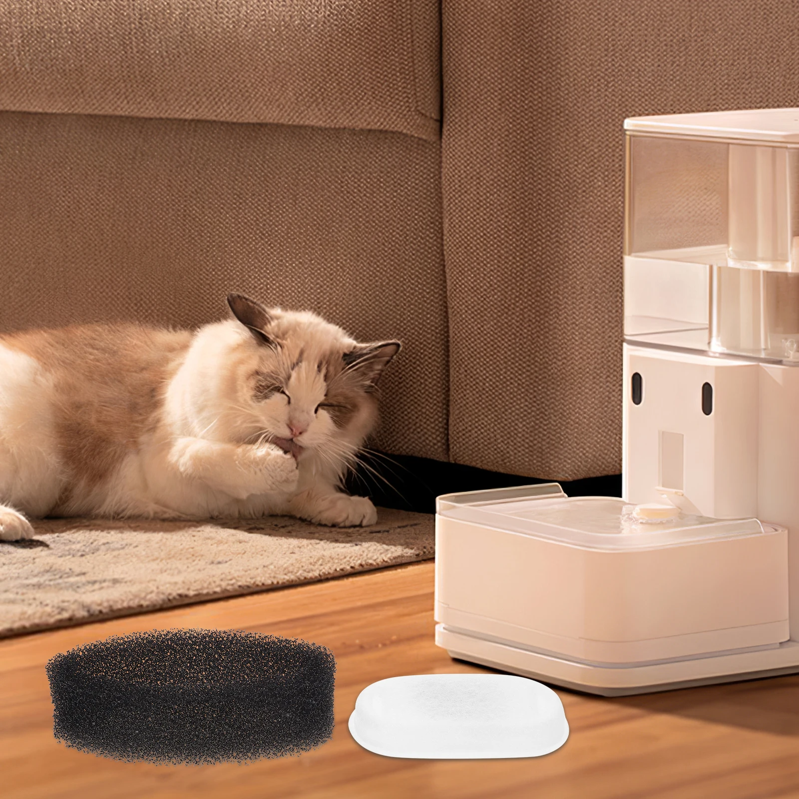 

Durable Pet Fountain Filter Replacement Long Lasting Cat Water Dispenser Safe Reusable Easy Install Replacement For Dog Water