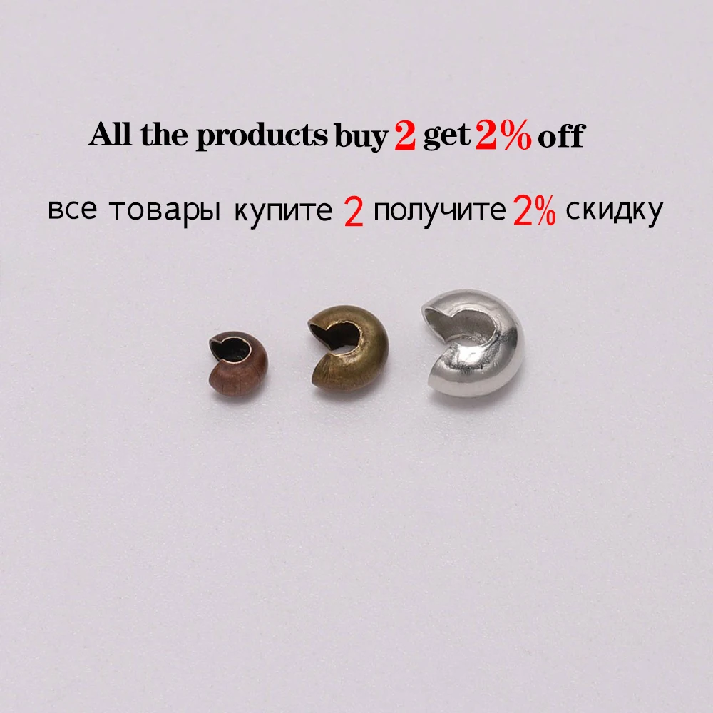 100 Stks/partij Koper Ronde Covers Open Crimp Einde Kralen Dia 3 4 5Mm Stopper Spacer Kralen Voor Diy Sieraden maken Bevindingen Supplies