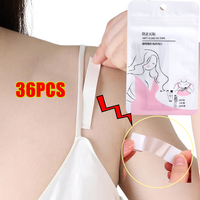 36Pcs Transparent Clear Double Sided Tape for Women Sticky Clothing Dress Body Skin Anti-Exposure Adhesive Sticker Strips