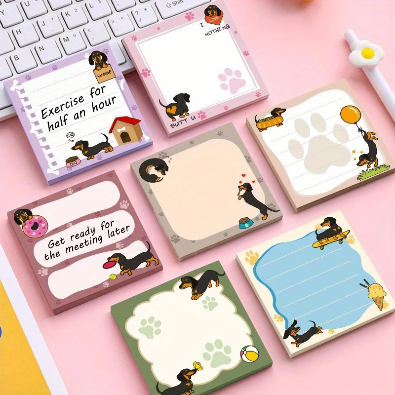 愛らしいジャーマンシェパードの付箋9枚 - 3x3インチの粘着パッド、450枚、9種類のユニークな漫画犬デザイン