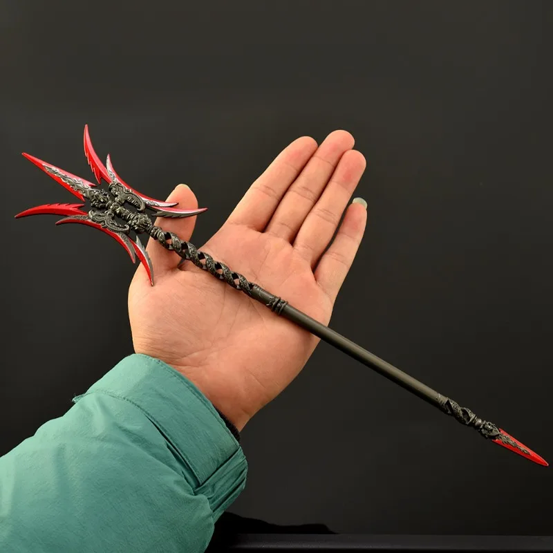 35cm Naraka Bladepoint Game Periphery Weapon Flying Spear Metal Model Ornament Action Decoration Collection Crafts Gifts Toys