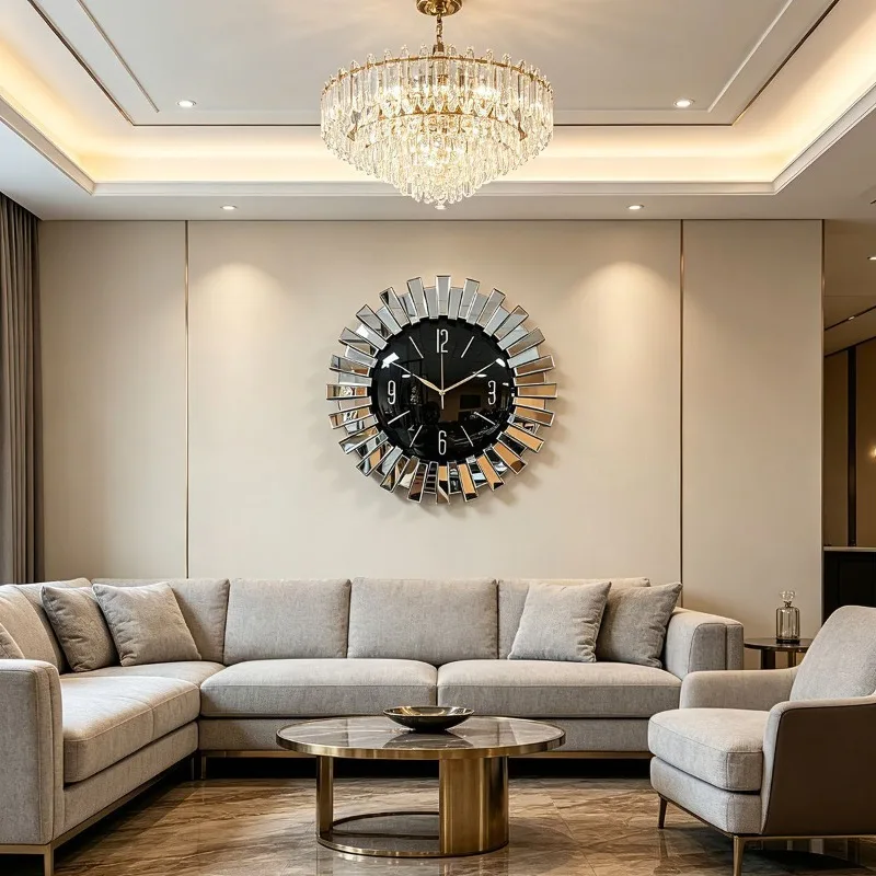 Decorative Wall Clock Luxury Modern Wall Watch Silent Aesthetic Interior Large Clocks Minimalist Elegant Living Room Watches