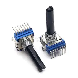 3PCS RK14 Type 7 Pin A100K Vertical Dual A104 Audio Volume Mixer Rotary Potentiometer D Shaft Length 28MM