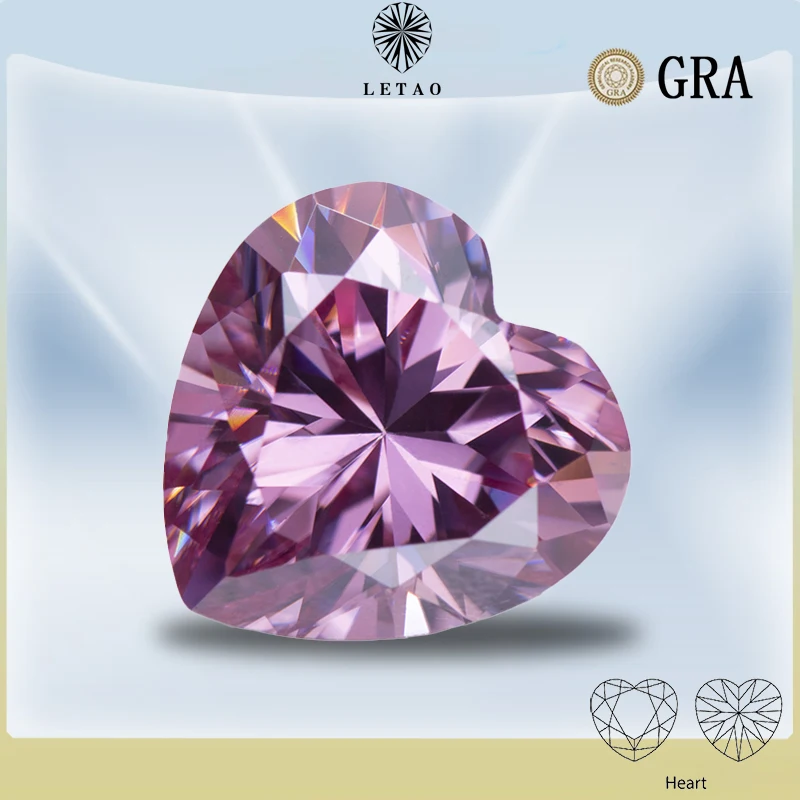 

Moissanite Stone Pink Color Heart Cut VVS1 for Gemstone Jewels Material for Pendants and Earrings with GRA Certificate