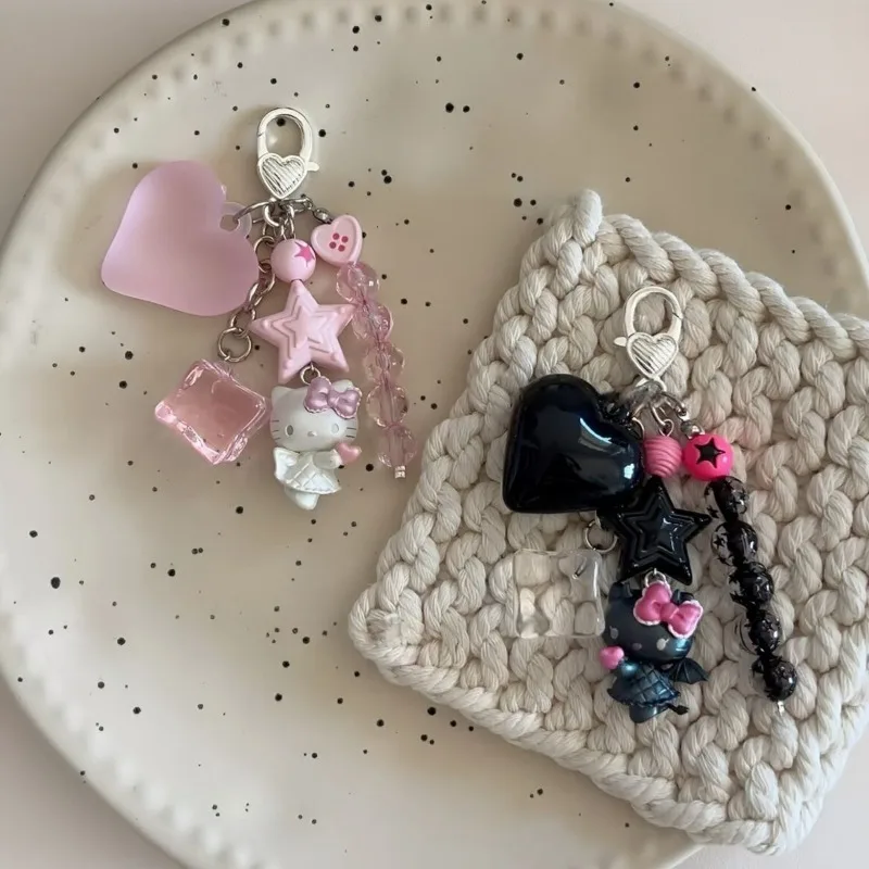 

Kawaii Hello Kitty Sanrio Children Lovely Cartoon Key Chain Mobile Phone Decoration Camera Bag Pendant Student Gifts for Kids