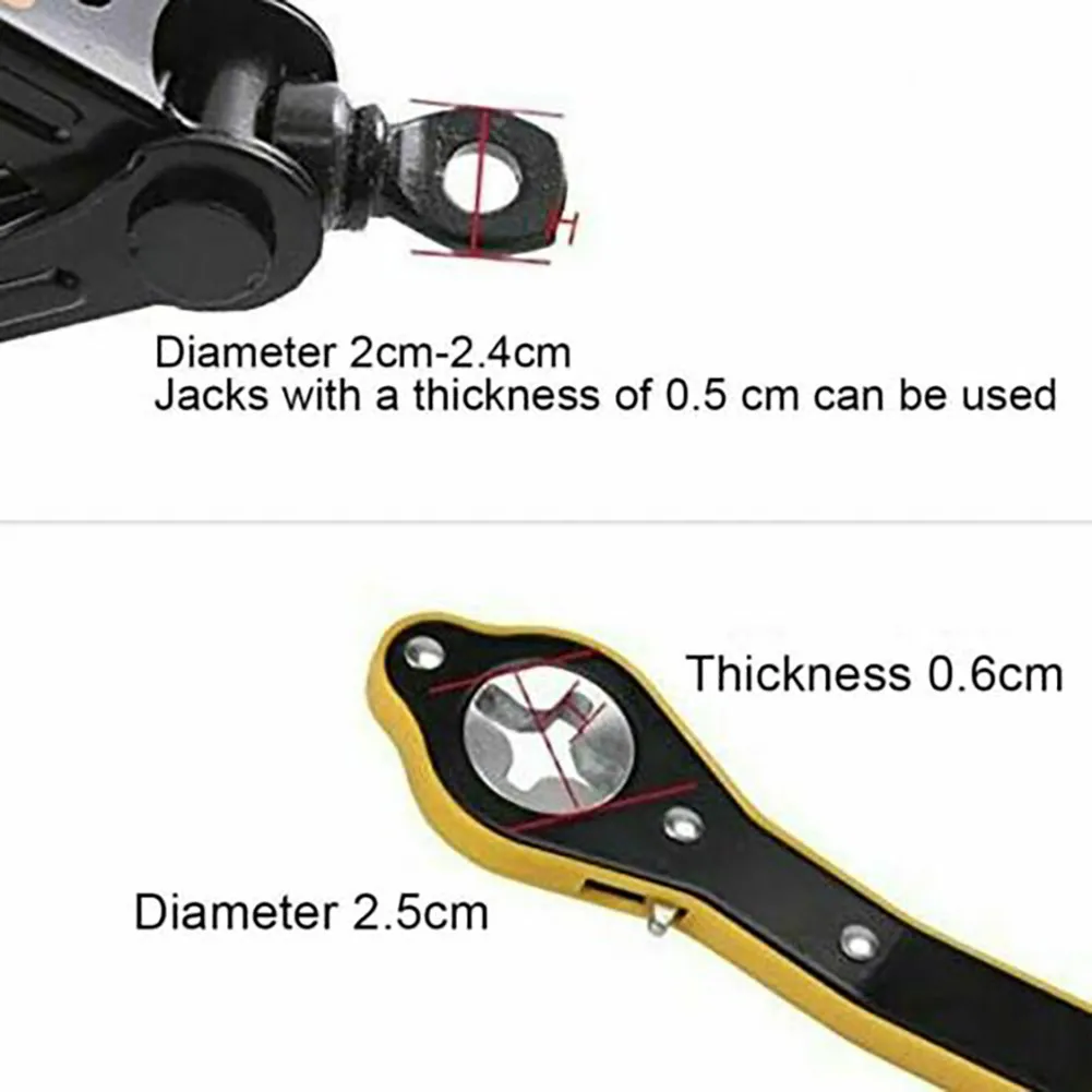 Auto Labor-Saving Jack Ratchet Wrench With Long Handle Jack Ratchet For Scissor Jack Lug Wrench For Tire Jack