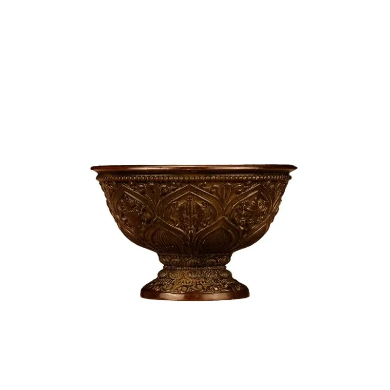 Antique copper -  home decoration vintage alloy eight-treasure bowl cup wine glass decorative craft