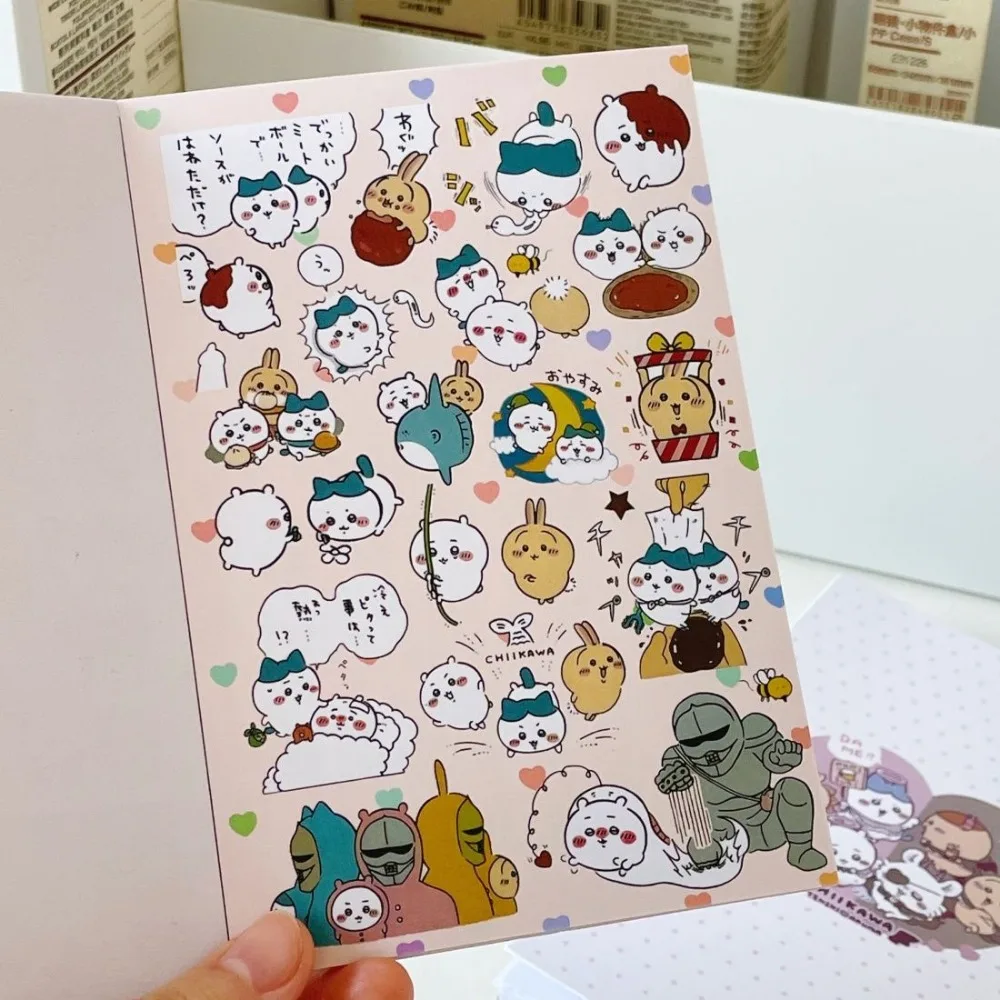 30 Sheets Chiikawa Cute Sticker Book DIY Scrapbook Material Kawaii Anime Multi Pattern Decorative Stickers for Notebook Gift Toy