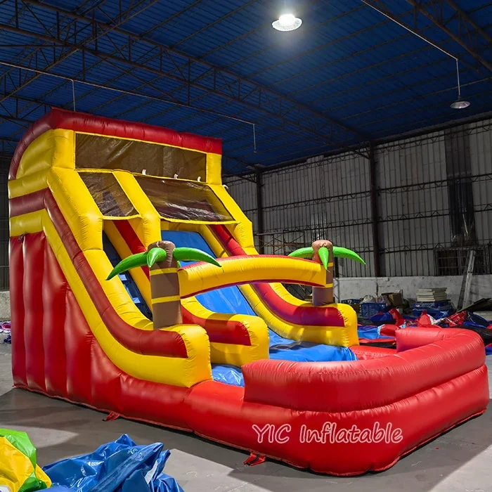 Commercial Grade Inflatable Water Slides Palm Tree Cheap Blow Up Small Water Slide for Sale