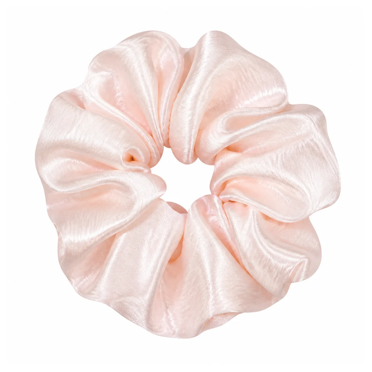 pale-peach-blush-pearly-hair-scrunchie-for-ponytails-and-buns