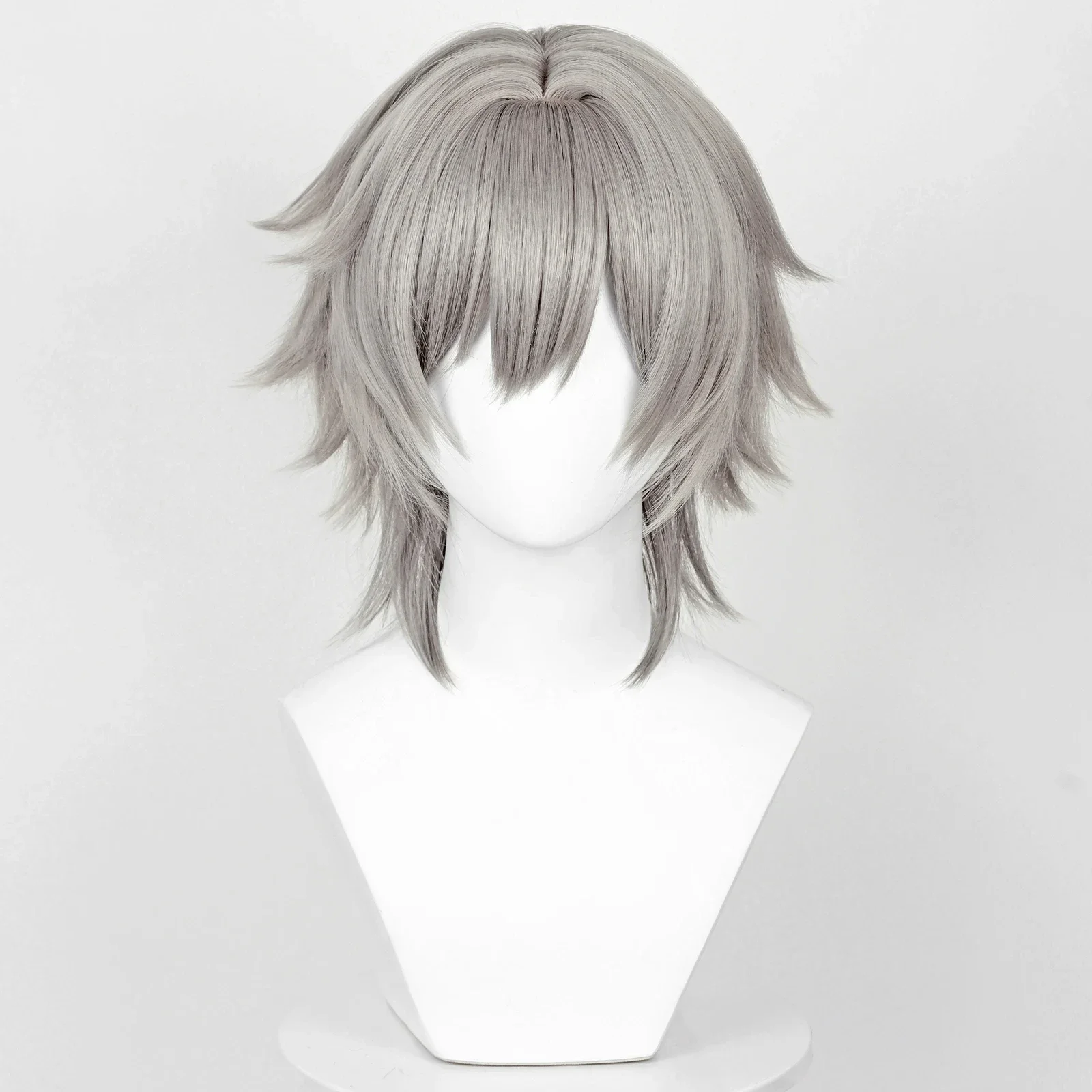 Game Honkai: Star Rail Trailblazer Caelus Stelle Cosplay Wigs With Bangs Synthetic Long Short Straight Gray Hair Wig For Party