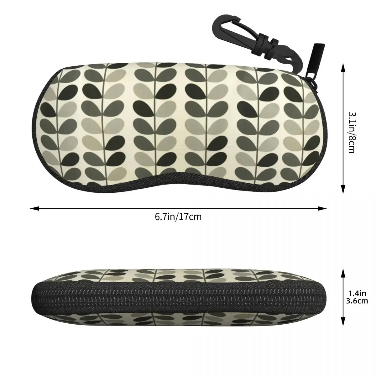 Custom Orla Kiely Prints Multi Stem Warm Grey Eyeglass Glasses Case Men Women Soft Sunglasses Protective Pouch