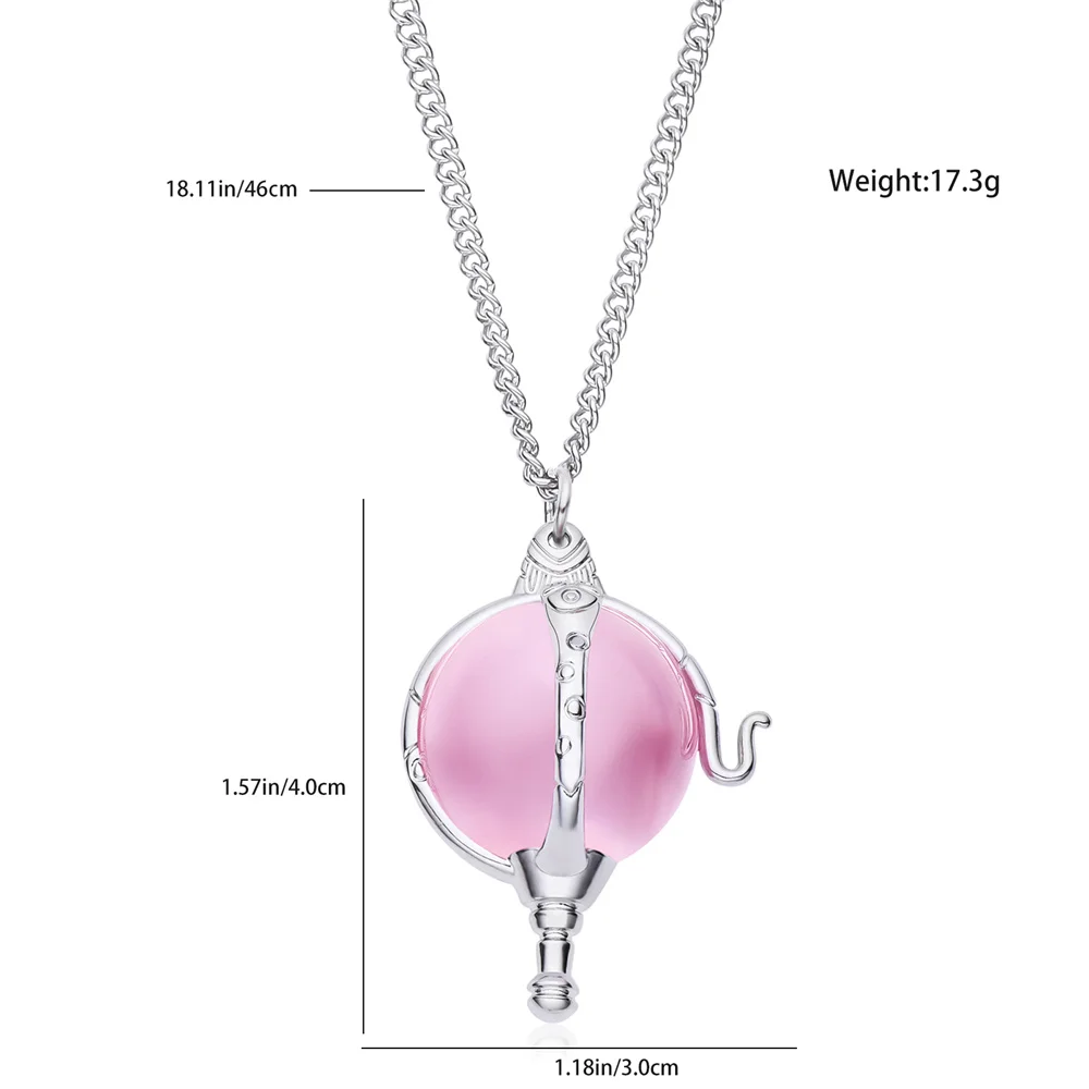 New Pink Crystal Heart of Kandrakar Pendant Classic Luxurious Cosplay Necklace W.I.T.C.H. Series Jewelry Christmas Gift