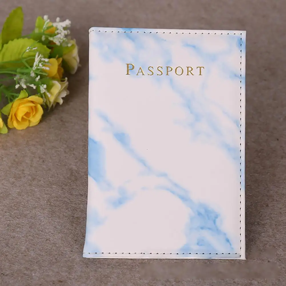 Fashion Passport Holder PU Leather Marbled Style Travel Id Credit Card Passport Holder Travel Wallet Protector