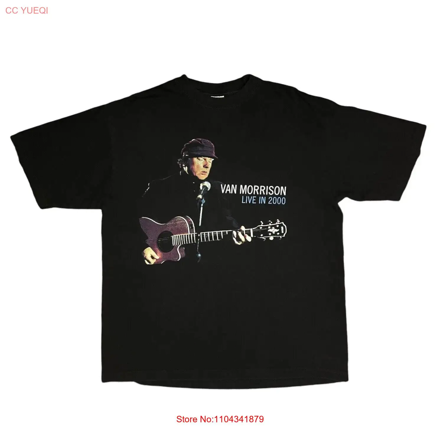 VTG Van Morrison T Shirt Live in 2000 XL BG Tag 100% Cotton Concert Dates Back