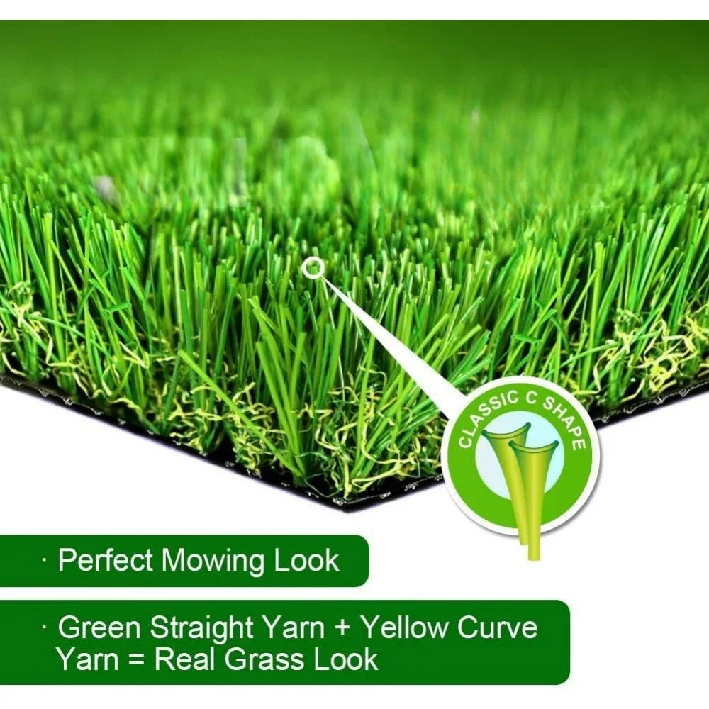 Grass Plastic with Rubber Backing Material，Realistic Indoor/Outdoor GrassTurf 6.5 FT X 10 FT  Grass