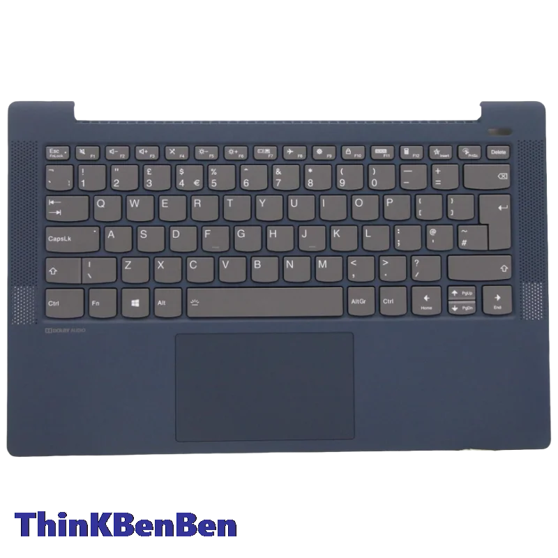 UK English Blue Keyboard Upper Case Palmrest Shell Cover For Lenovo Ideapad 5 14 14IIL05 14ARE05 14ALC05 14ITL05 5CB1B65944