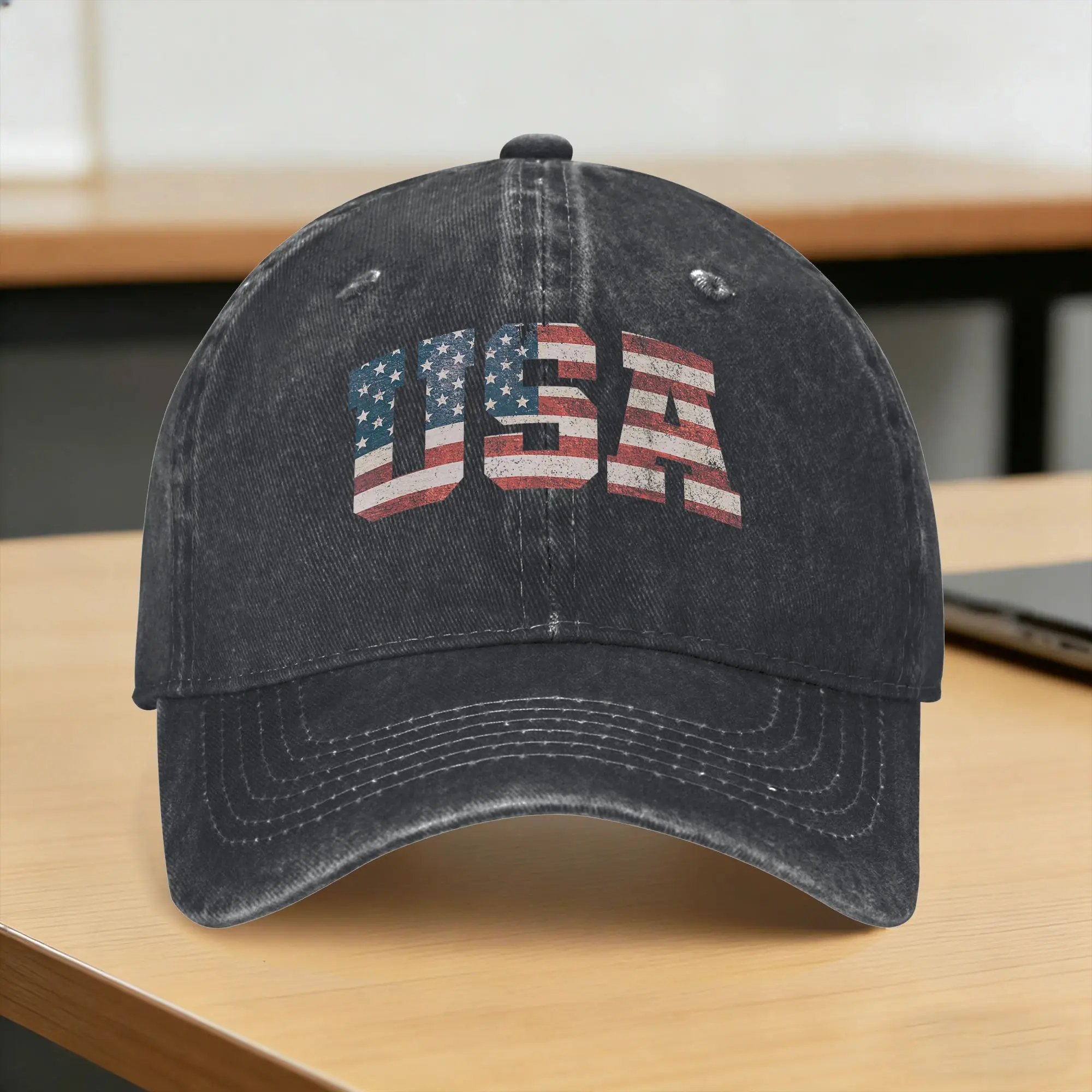 USA US Flag Patriotic 4th of July America Casual Baseball Cap  Running Hippie Trucker Hat Summer Sunscreen Print Snapback Cap