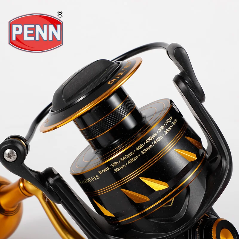 PENN SLAMMER IV 4500-10500 Spinning Fishing Reel 8+1BB Full Metal Body CNC Gear IPX6 HT-100 Sealed Waterproofing Saltwater Reel