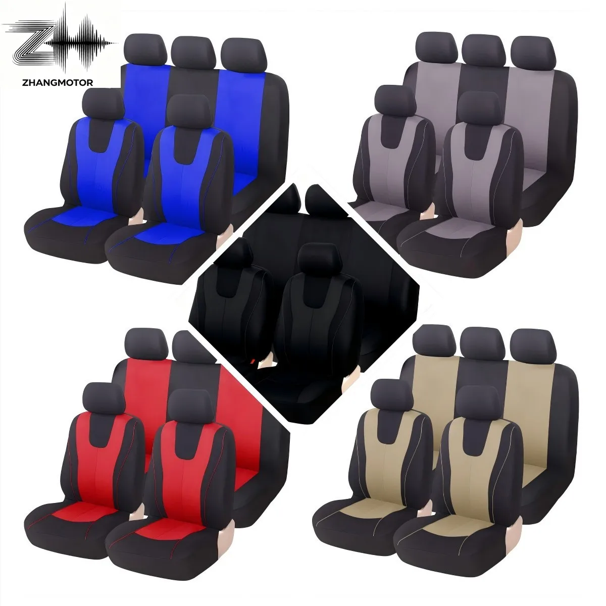 Universal 7 Colors 5 7 8 Seats CoverAuto Car Seat Covers Ployester Cushion Full Set Front Rear For Sedans Seat Cover AT MT