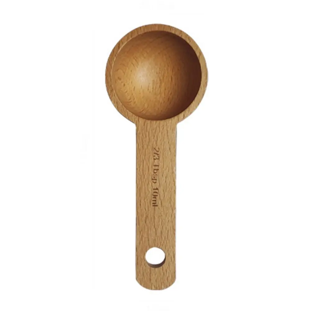 

Easy To Clean Tablespoon Measuring Spoon 7.5/10/15/30/45ml Tea Beech Wooden Spoon Long Handle Round Coffee Bean Spoon Office