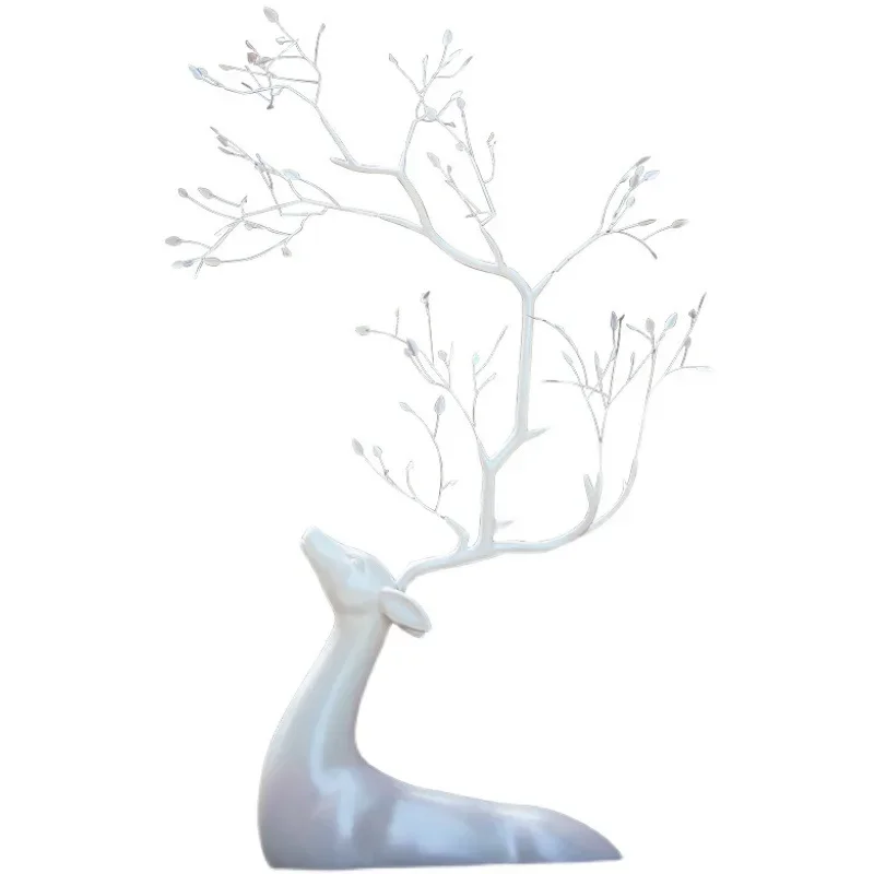 

Abstract bust deer sculpture creative sika deer ornament FRP outdoor flower garden landscape animal sketch lawn