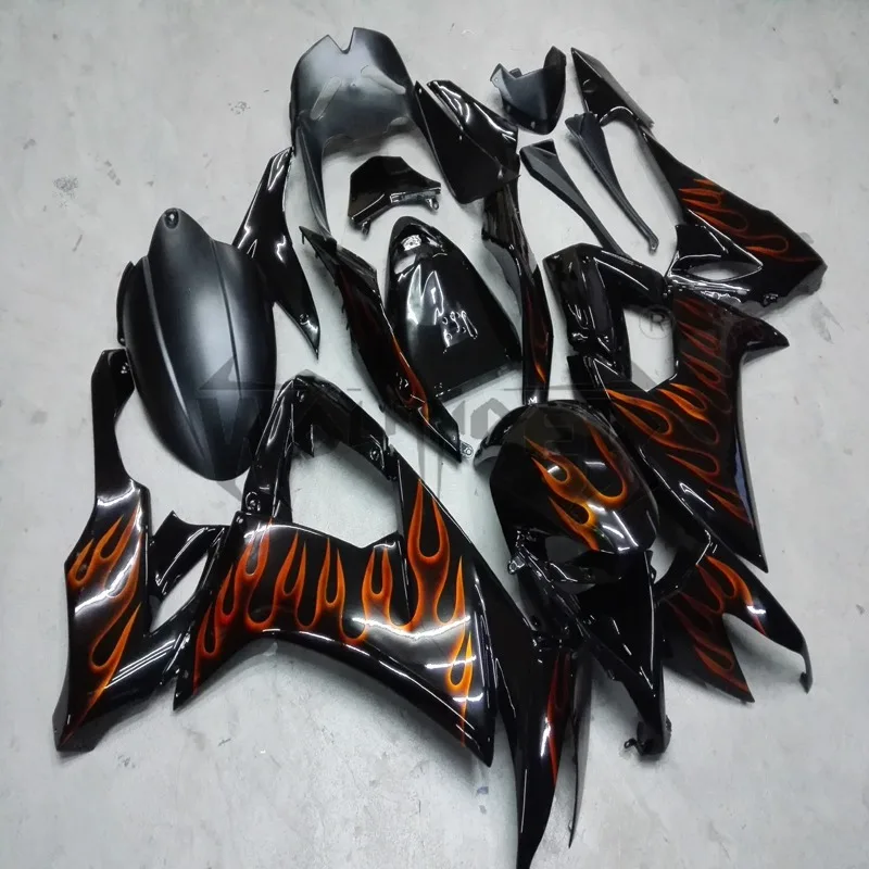 

injection Fairings kit for ZX-10R 2008 2010 red flames ZX10R 08 10 ABS plastic bodywork kit motorcycle fairings