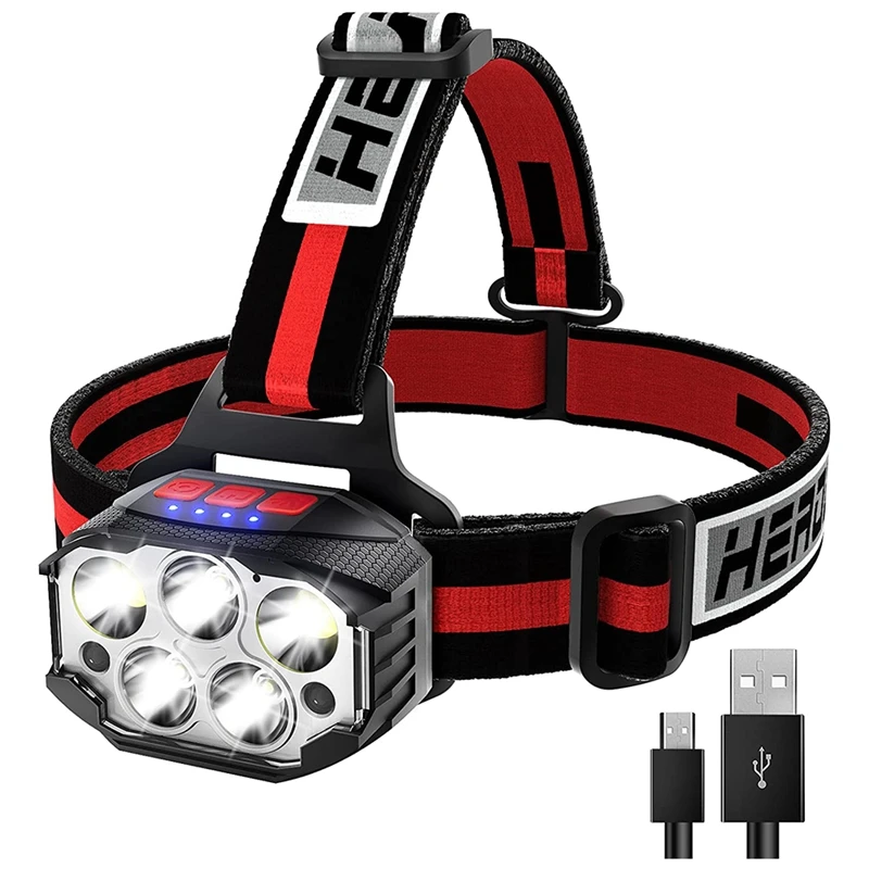 

LED Head Light Lamp,1100 Lumens Super Bright Light Flashlight,14 Modes IPX4 Waterproof Headlight,Outdoor Motion Sensor