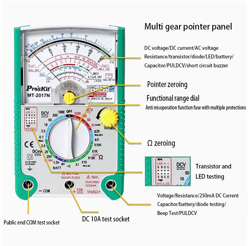 MT-2017N pointer multimeter pointer multimeter high-precision mechanical multimeter MT-2019