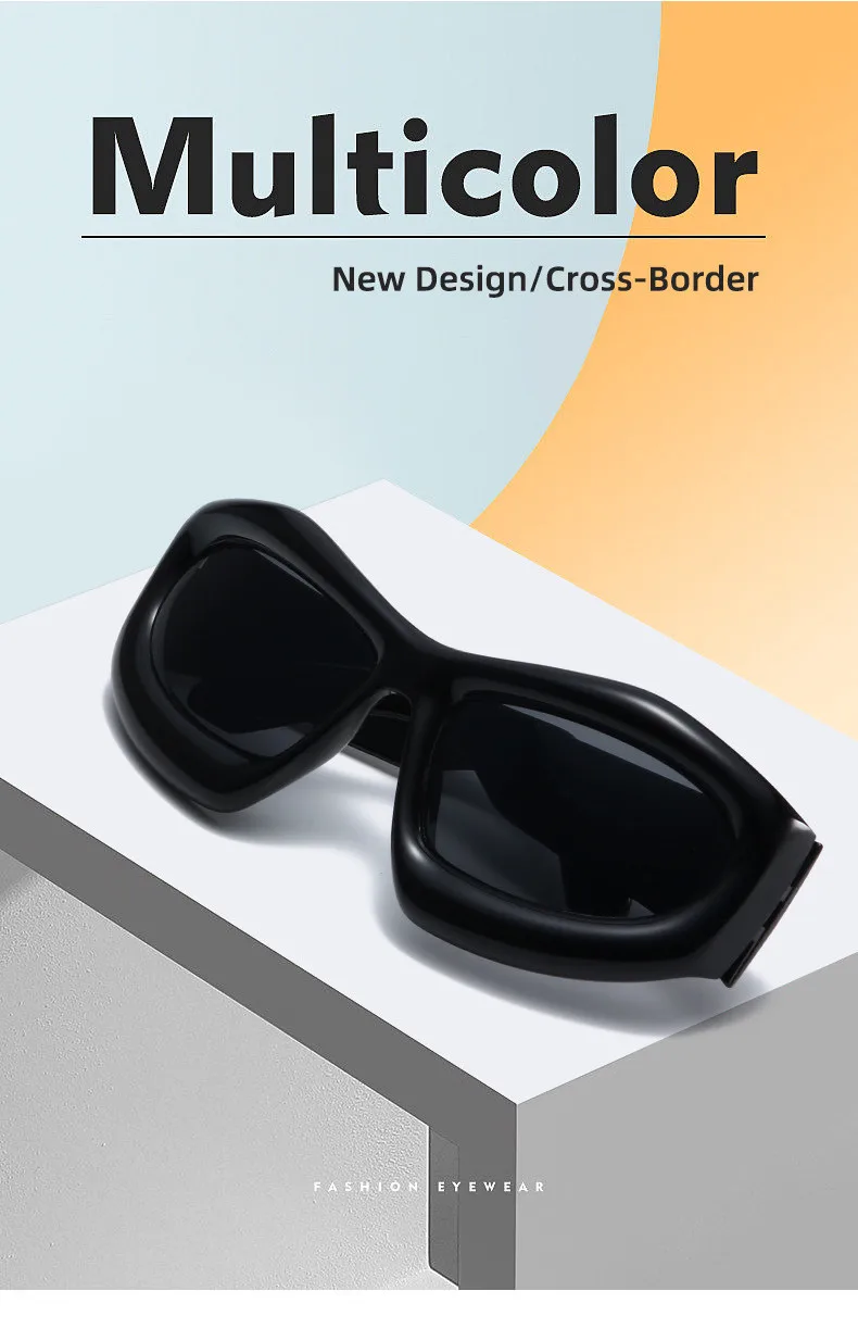 Neue Mode Blau Spiegel Y2k Sonnenbrille Für Frauen Vintage Übergroßen Cat Eye Sonnenbrille Männer Hip Hop Punk Brillen Weibliche Shades – Detail 1
