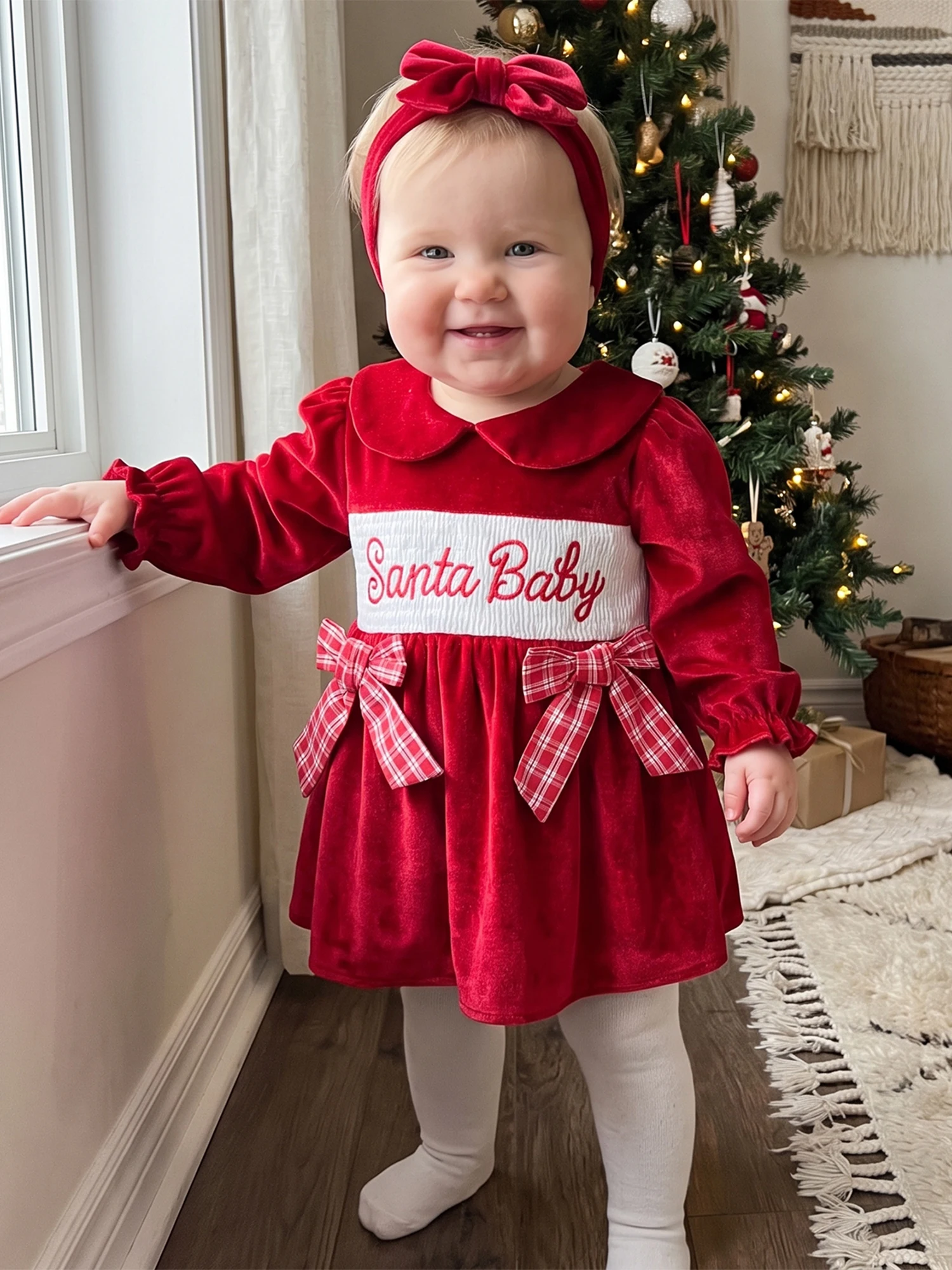 Girls Christmas Romper Outfit 1