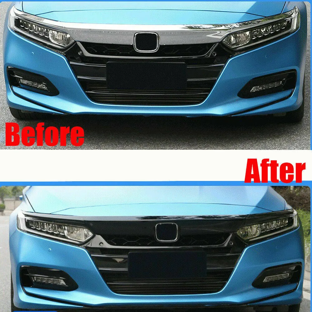 

3 Mil Vinyl Material Front Grille Chrome Delete Blackout Precut Vinyl Trim For Honda Accor/d 2018-2020 Car Sticker