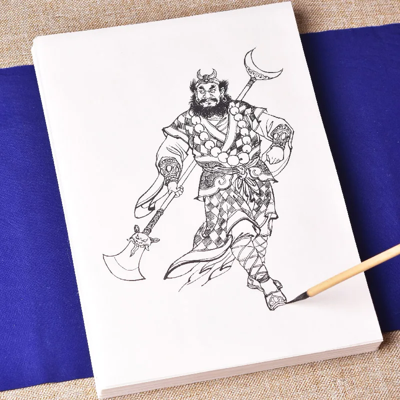 Rice Xuan Paper Painting Line Drawing Manuscript Traditional Chinese Painting Classic Character Drawing Painting Line Draft Art