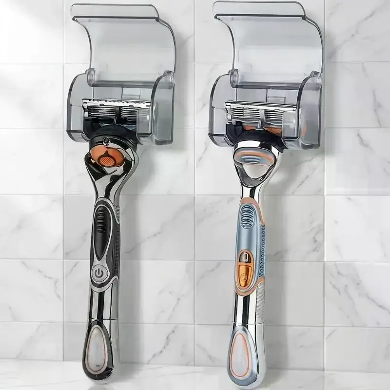 Adhesive Razor Holder Wall Mounted Bathroom Waterproof And Dustproof Hook For Shower Hook Rack Shaver Shaving Holder